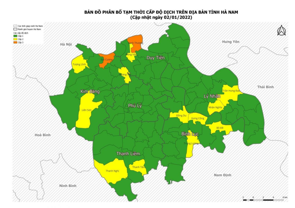Đánh giá cấp độ dịch COVID-19 đối với địa bàn cấp xã trên địa bàn tỉnh Hà Nam