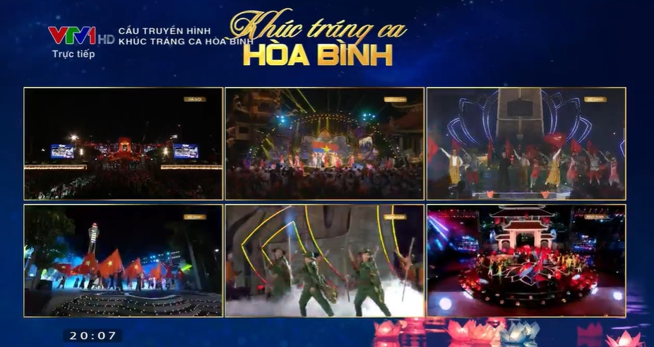 Cầu truyền hình Khúc tráng ca hòa bình: Hào hùng, xúc động và sâu lắng! - Ảnh 1. Cầu truyền hình Khúc tráng ca hòa bình: Hào hùng, xúc động và sâu lắng! - Ảnh 1.