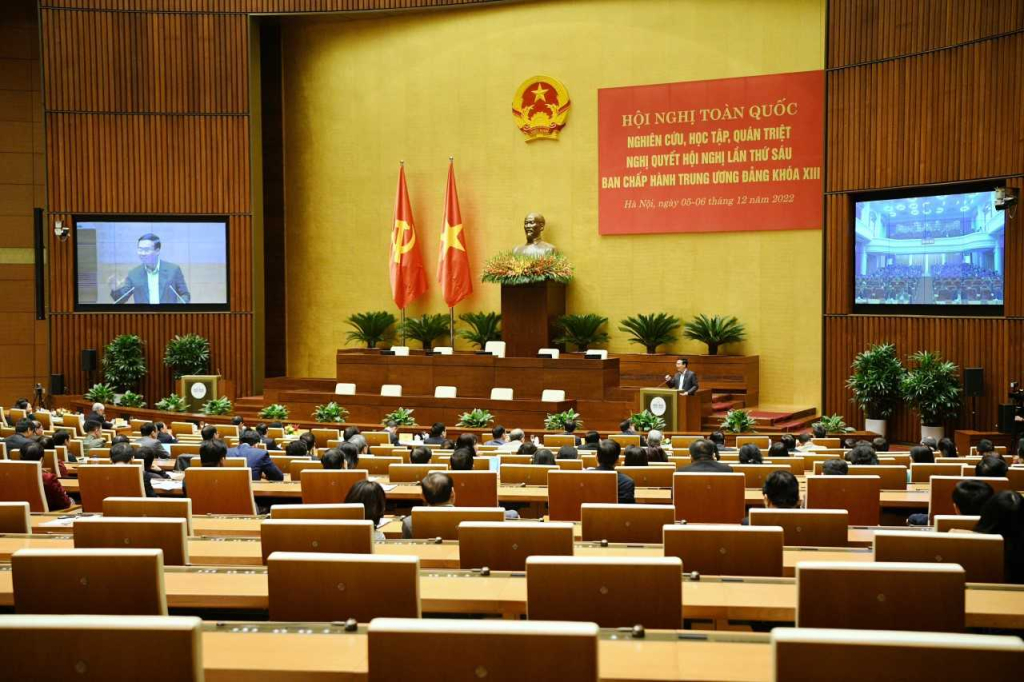 Toàn cảnh phiên bế mạc Hội nghị tại điểm cầu Trung ương (Ảnh VGP)