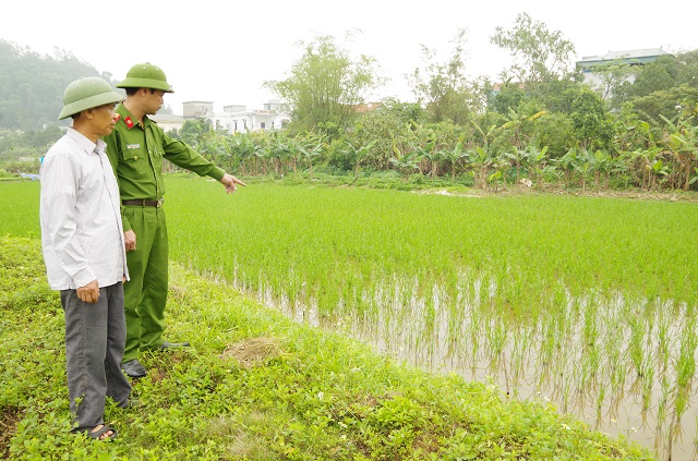 Công an Thị trấn Tân Thanh khuyến các các hộ nông dân không được sử dụng bẫy điện để bắt chuột trên các cánh đồng.