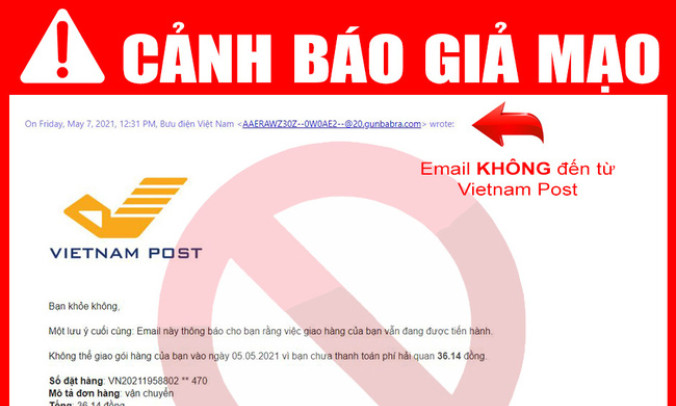 Cảnh báo giả mạo Bưu điện Việt Nam để lừa đảo, chiếm đoạt tài sản