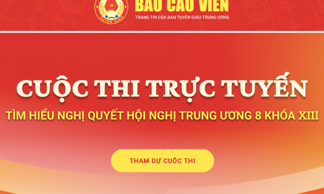 Từ 26/2/2024: Thi trực tuyến tìm hiểu nghị quyết Hội nghị Trung ương 8 khóa XIII