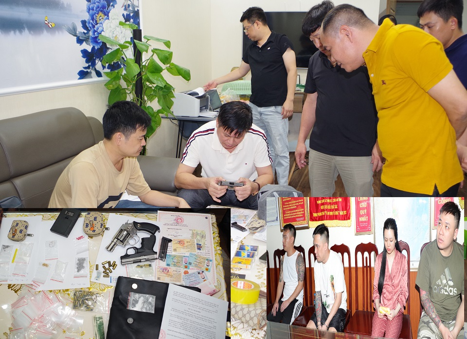 Cơ quan Công an khám xét nơi ở của các đối tượng và tang vật vụ án