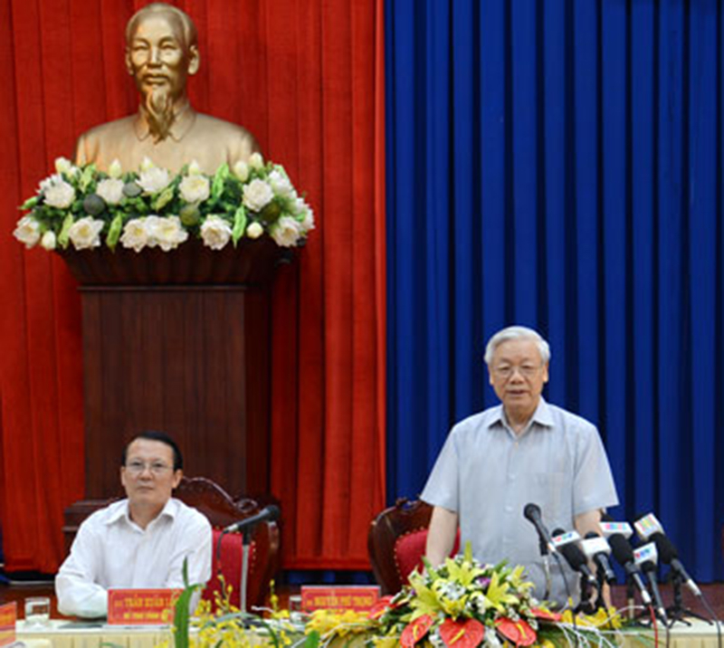 Tổng Bí thư Nguyễn Phú Trọng làm việc với Ban Thường vụ Tỉnh ủy Hà Nam.