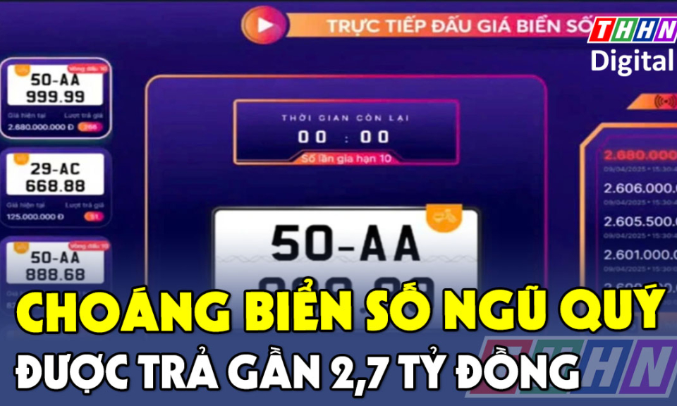 TTXH: CHOÁNG: Biển số ngũ quý được trả gần 2,7 tỷ đồng