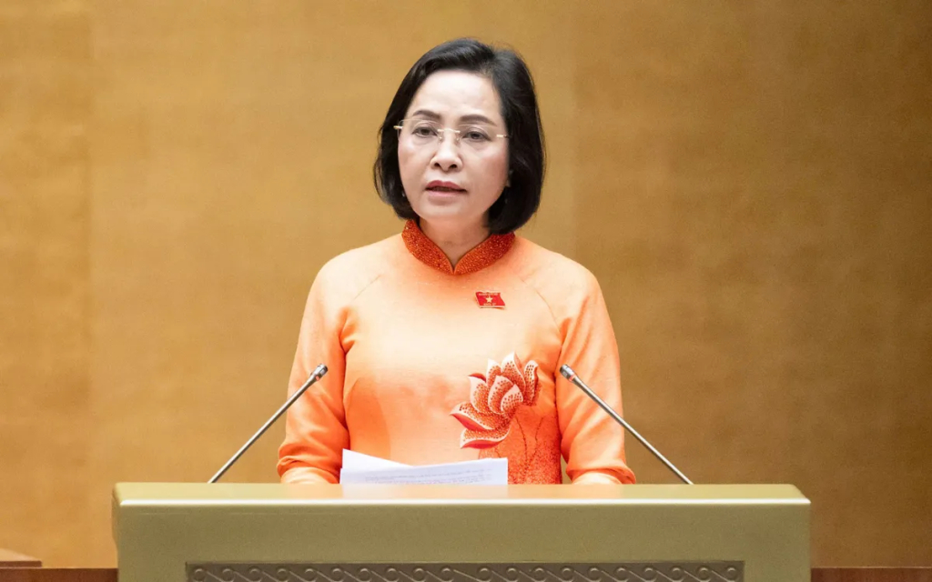 Phó Chủ tịch Quốc hội Nguyễn Thị Thanh đã trình bày trước Quốc hội Tờ trình
